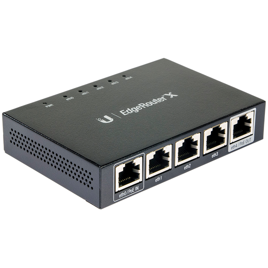 UBIQUITI EdgeRouter X; 1) GbE, 24V passive PoE