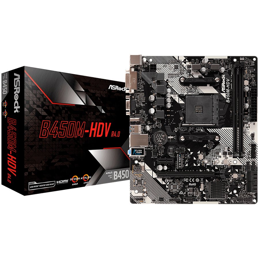 ASROCK Main Board Desktop B450M-HDV R4.0