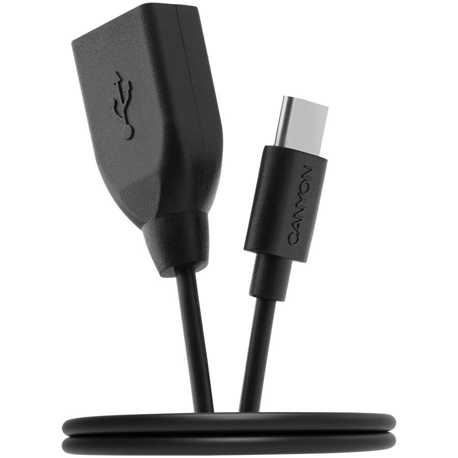 CANYON OTG USB2.0 A-F to Type C-M cable, 0.3M