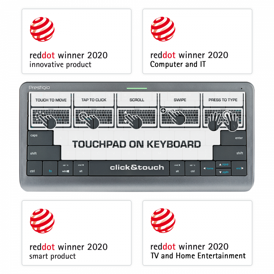 Click&Touch, wireless multimedia keyboard for