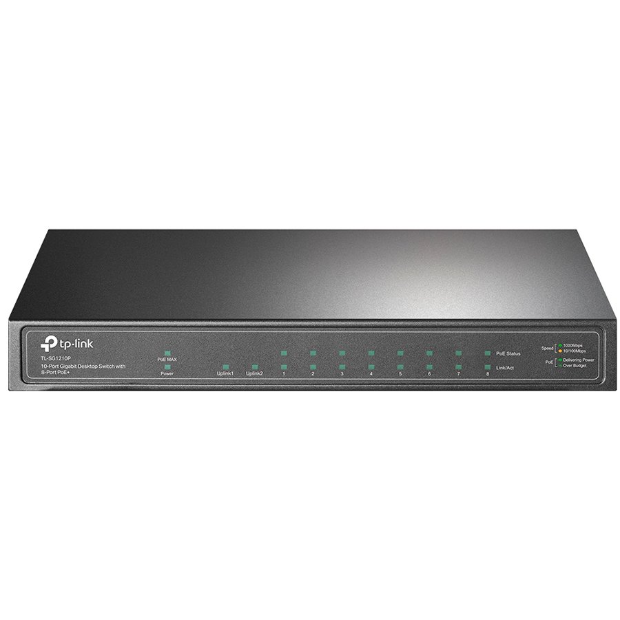 TP-Link SG1210P 10-Port Gigabit PoE+ Switch, 8