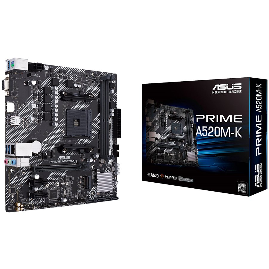 ASUS PRIME A520M-K AM4 mATX MB - AMD A520 2xDIMM