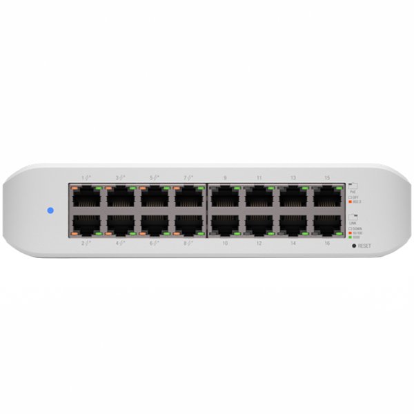 UBIQUITI Lite 16 PoE; (8) GbE PoE+, (8) GbE