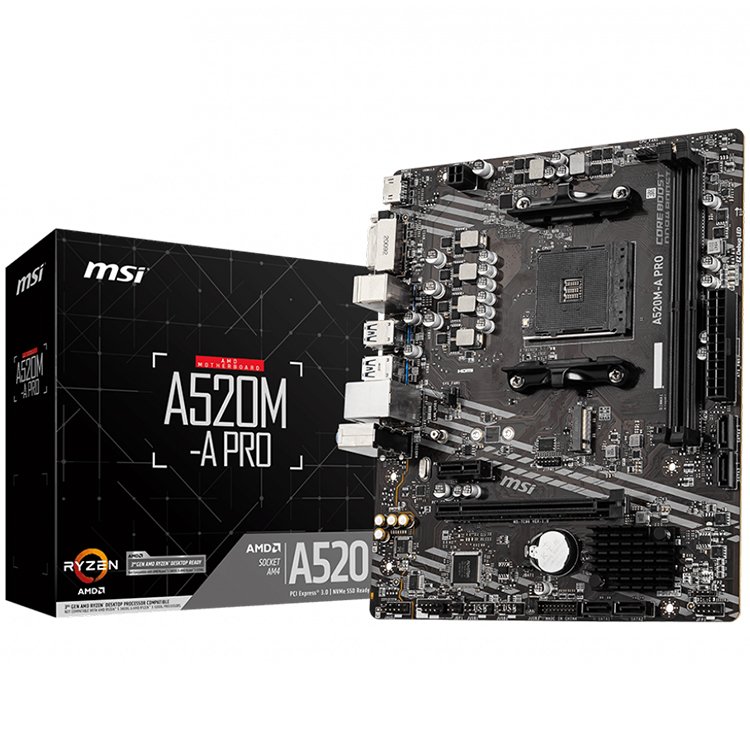 MSI Main Board Desktop A520M-A PRO (A520, AM4