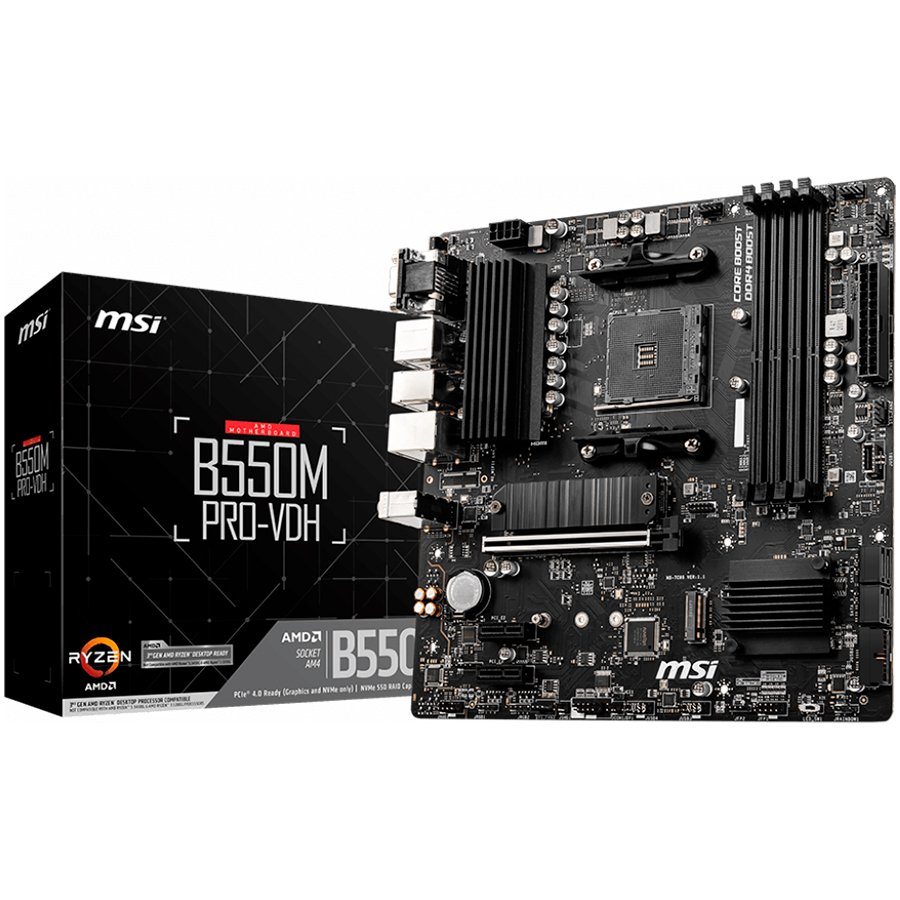 MSI Main Board Desktop B550M PRO-VDH (AM4, B550