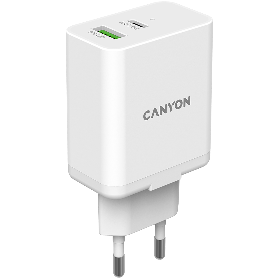 CANYON charger H-20-03 PD 20W QC 3.0 18W USB-A