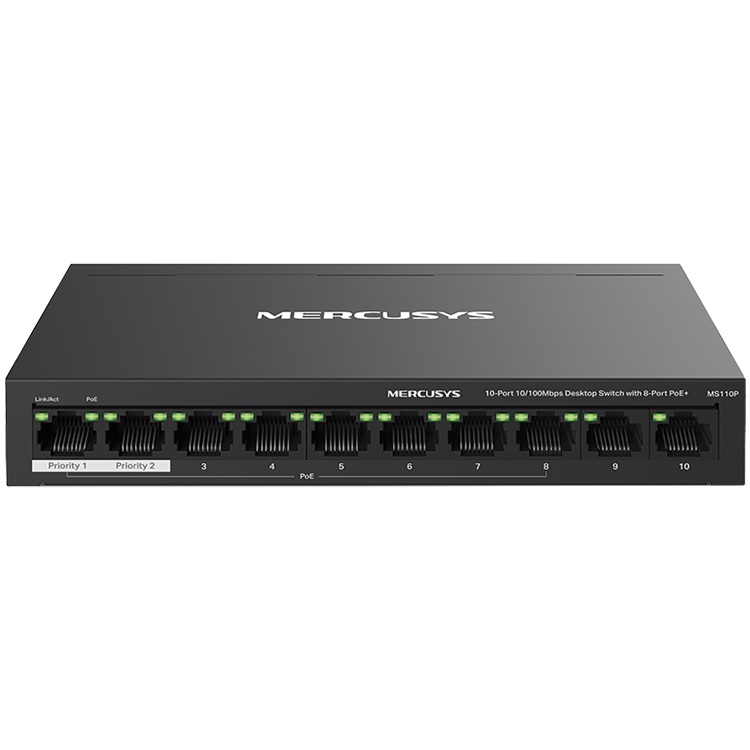 10-Port 10/100Mbps Desktop Switch with 8-Port