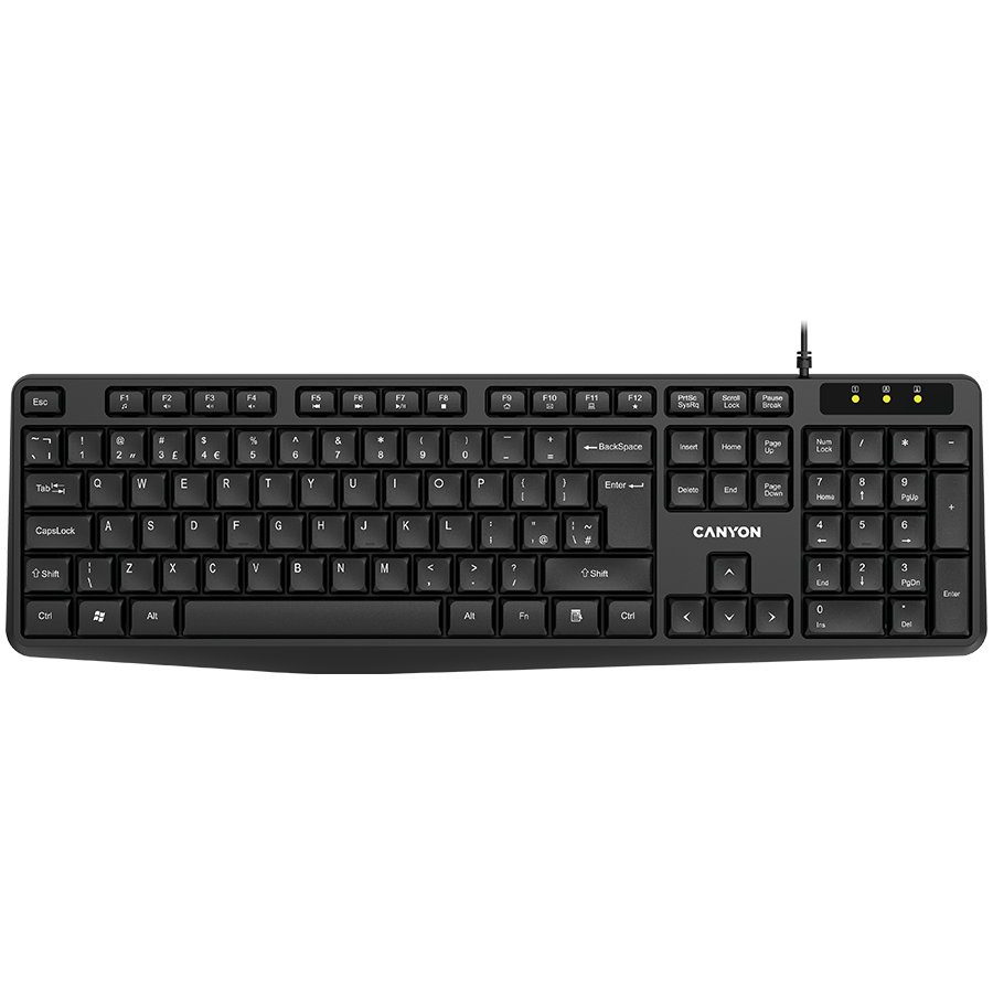 CANYON KB-1, Wired Keyboard, 104 keys, USB2.0