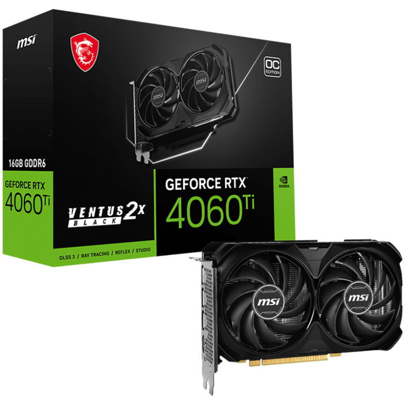 MSI Video Card NVidia RTX 4060 Ti VENTUS 2X BLACK