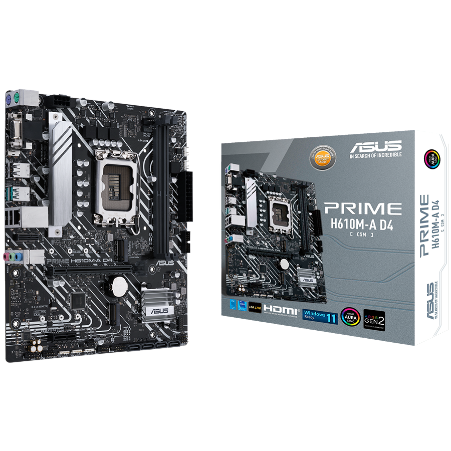 ASUS PRIME H610M-A D4-CSM LGA1700 mATX MB - Intel