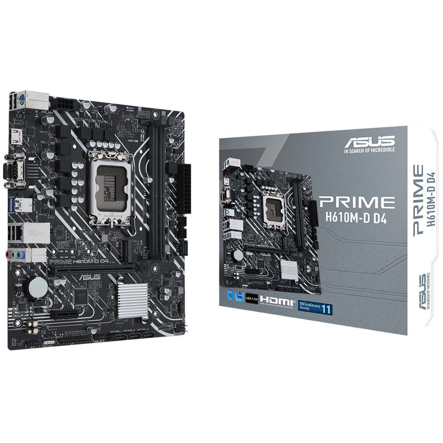 ASUS PRIME H610M-D D4 LGA1700 mATX MB - Intel