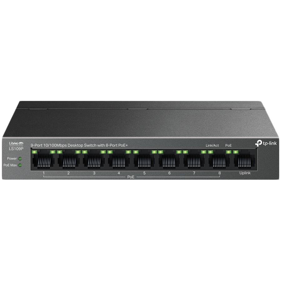 TP-Link LS109P 9-Port 10/100 Mbps Desktop Switch