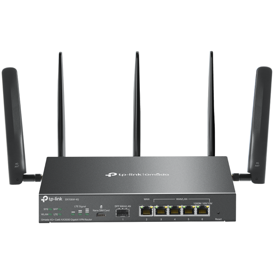 TP-Link ER706W-4G Omada 4G+ Cat6 AX3000 Gigabit