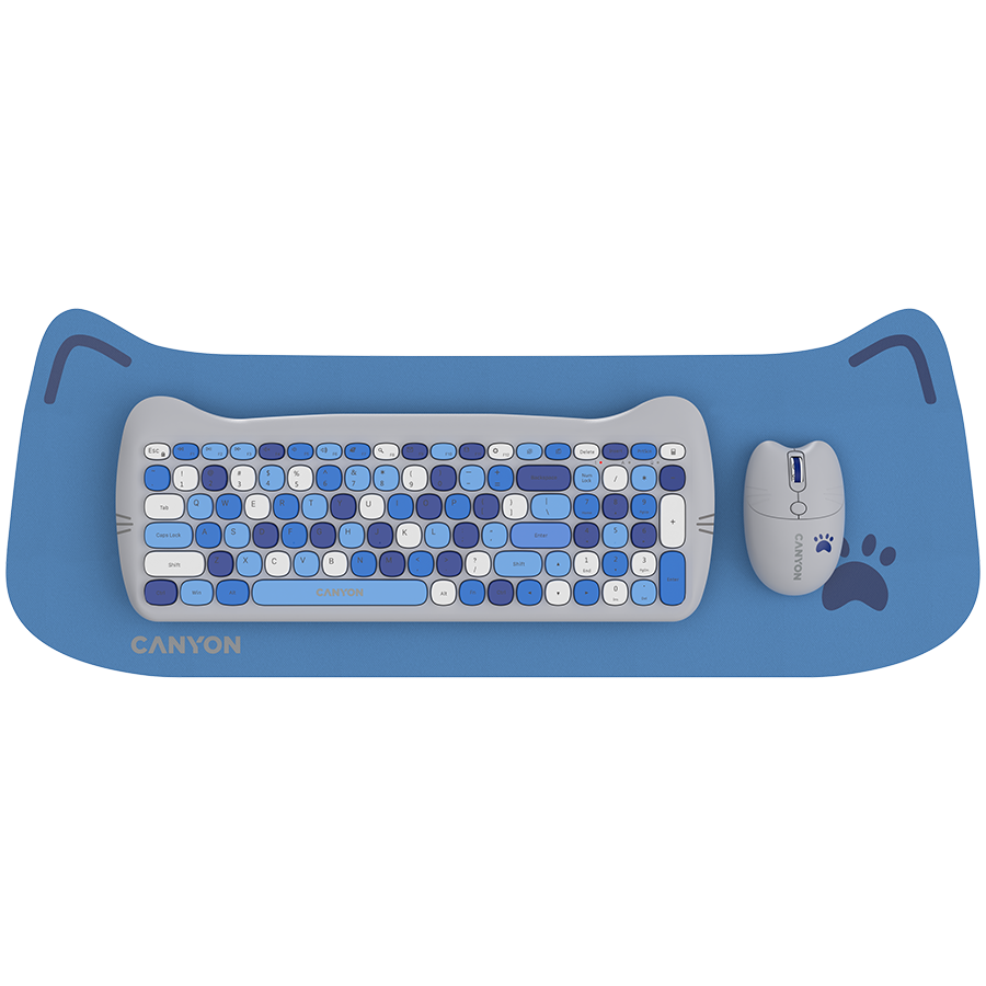 CANYON HSET-W6 EN/AD Keyboard+Mouse Kitty Edition