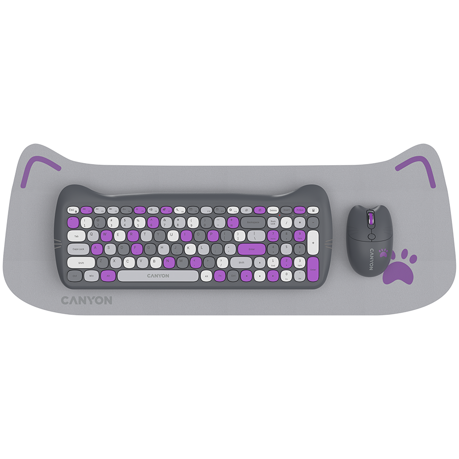 CANYON HSET-W6 EN/AD Keyboard+Mouse Kitty Edition