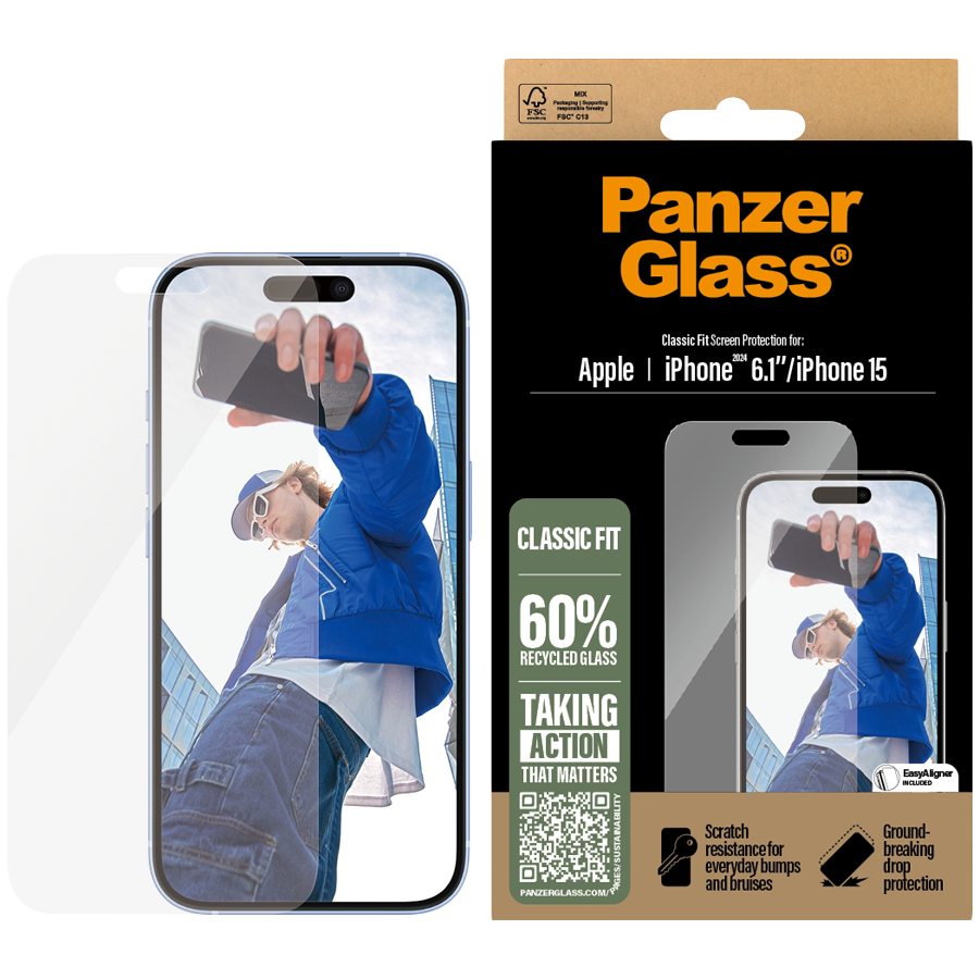 PanzerGlass Screen Protector iPhone 16 | Classic