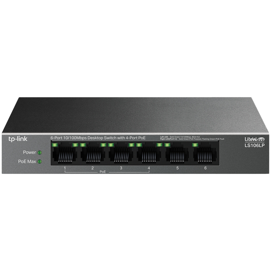 TP-Link LS106LP 6-Port 10/100 Mbps Desktop Switch