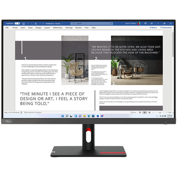 Lenovo Monitor ThinkVision S27i-30, 27" IPS