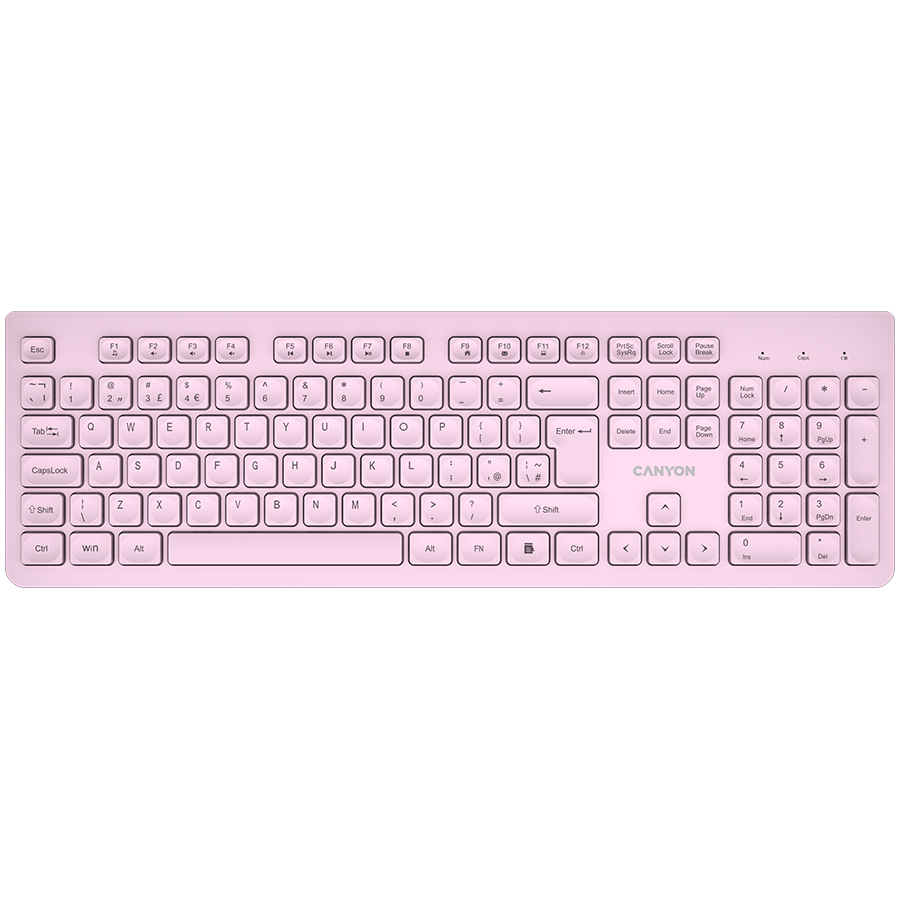CANYON Keyboard HKB-W01 EN/AD AAA Wireless Pink