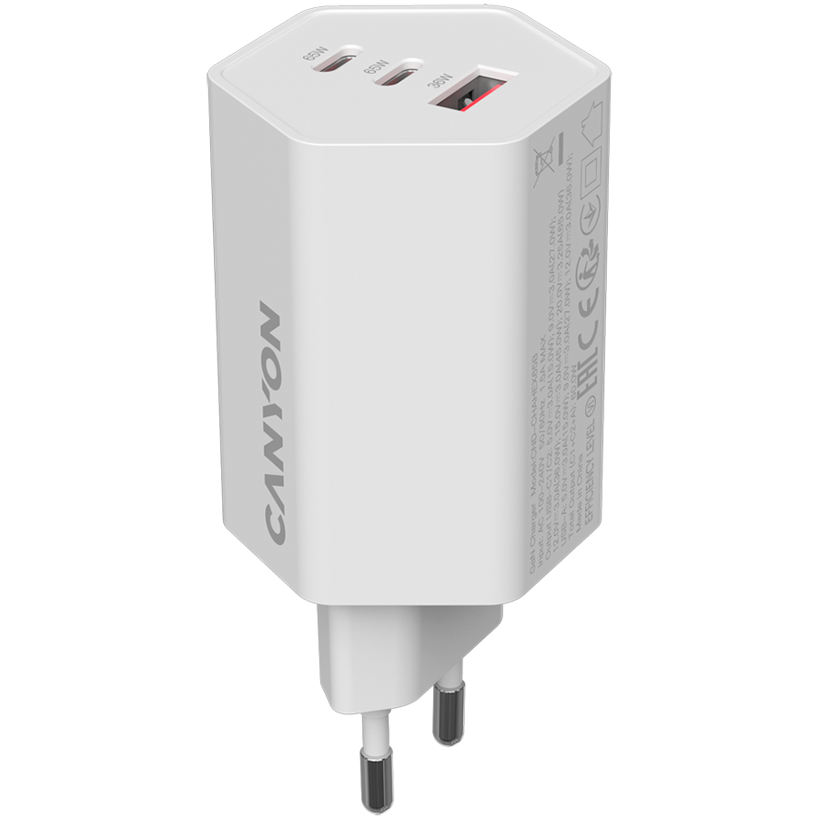 CANYON charger HEXAGON 65 GaN 65W 2xPD 1xQC EU
