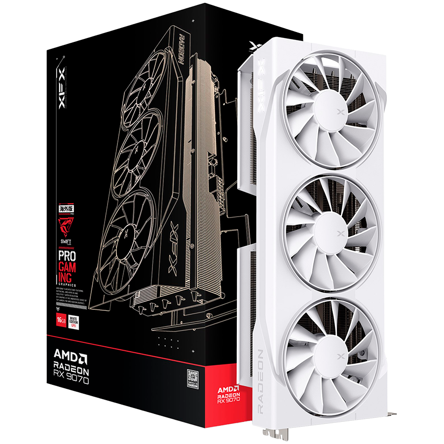 XFX Swift AMD Radeon RX 9070 OC White Triple Fan