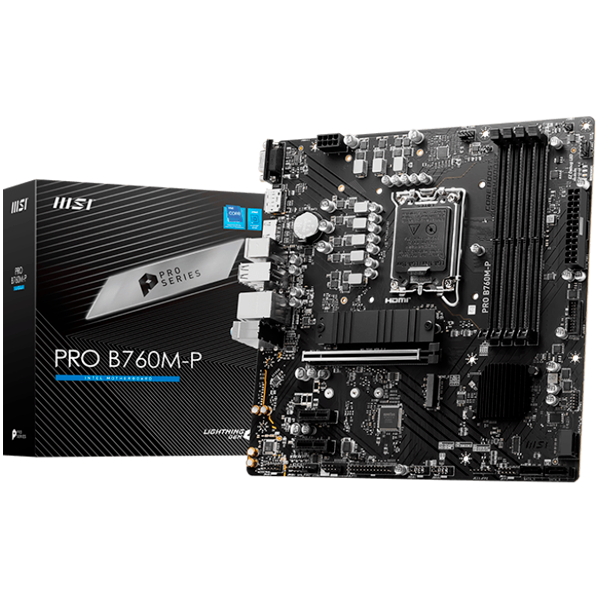 MSI PRO B760M-P Motherboard, Micro-ATX - Supports