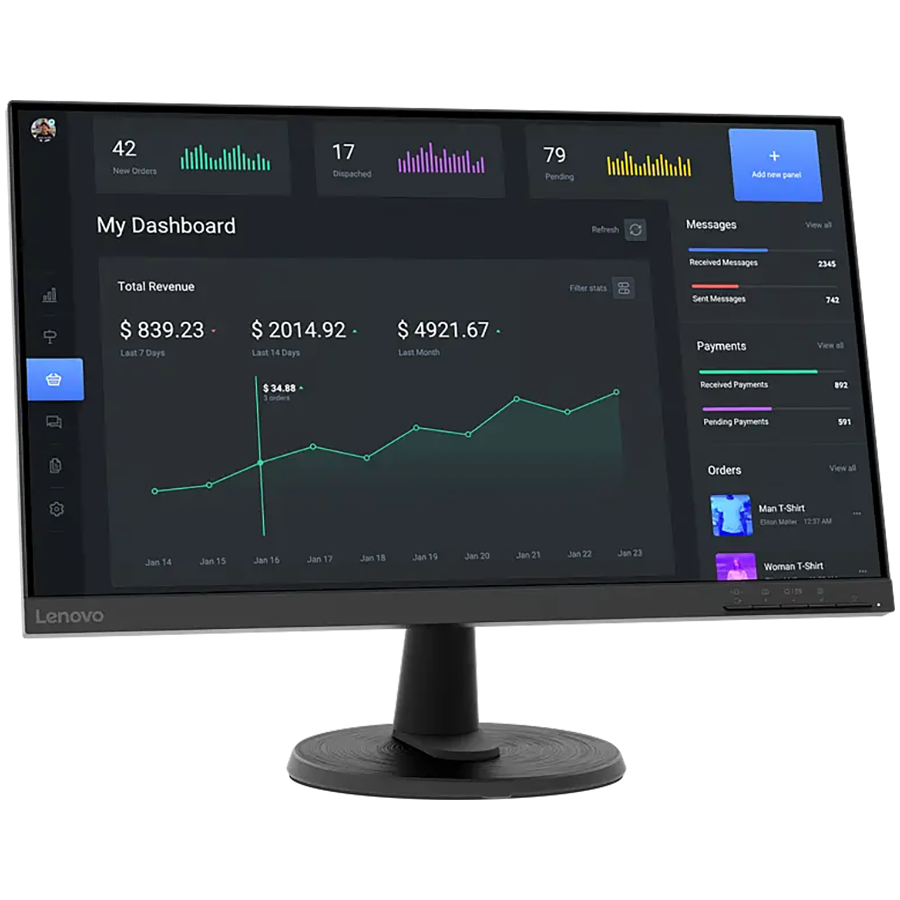 Lenovo Monitor D24-45, 23.8" VA, 1920x1080 FHD