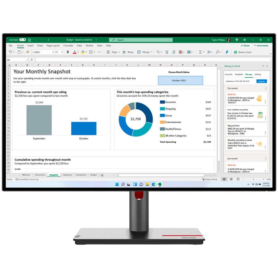 Lenovo Monitor ThinkVision P27h-30, 27" IPS