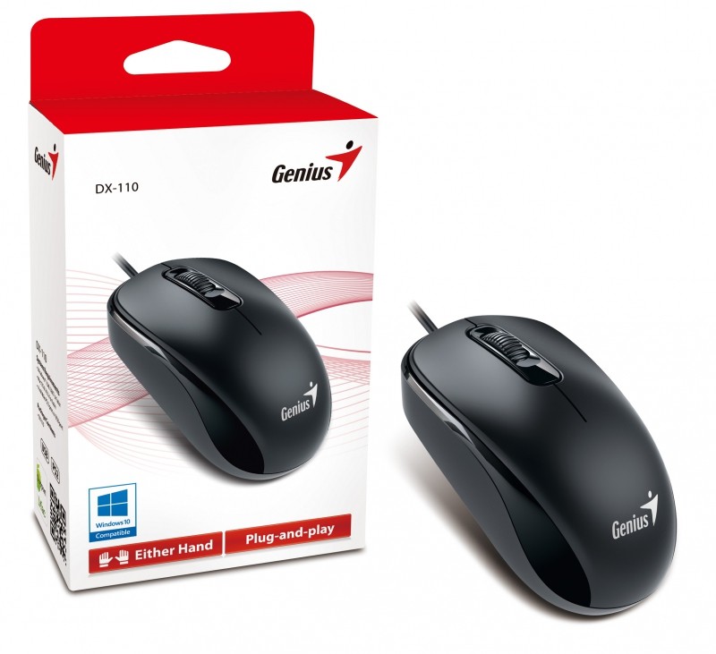 Genius miš DX-110 USB crni 1.000 DPI, USB veza,3