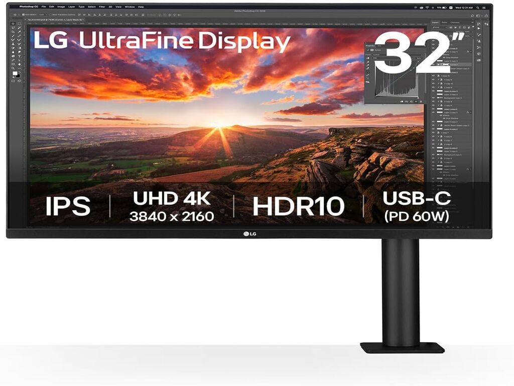 LG 31,5" 32UN880K-B Ergo monit4K 3840x2160, IPS
