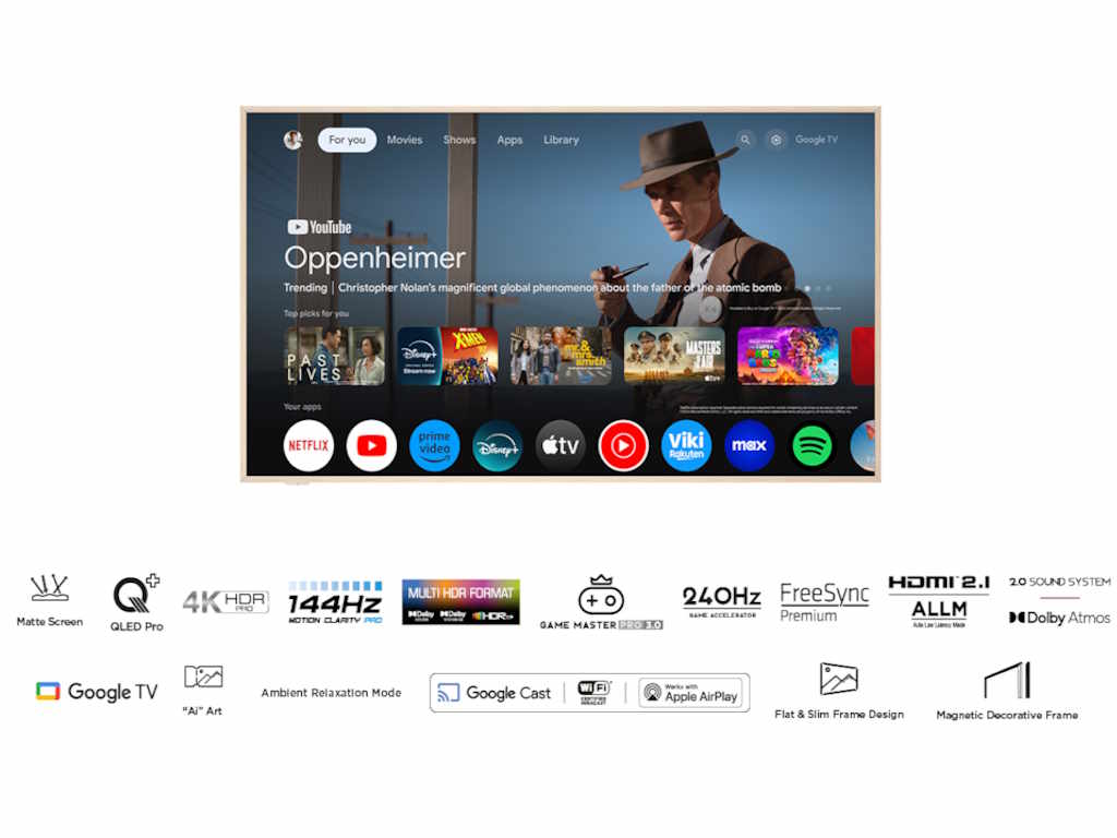 TCL 55"A300W NXTVISION 4K QLEDGoogle OS; 144Hz ART