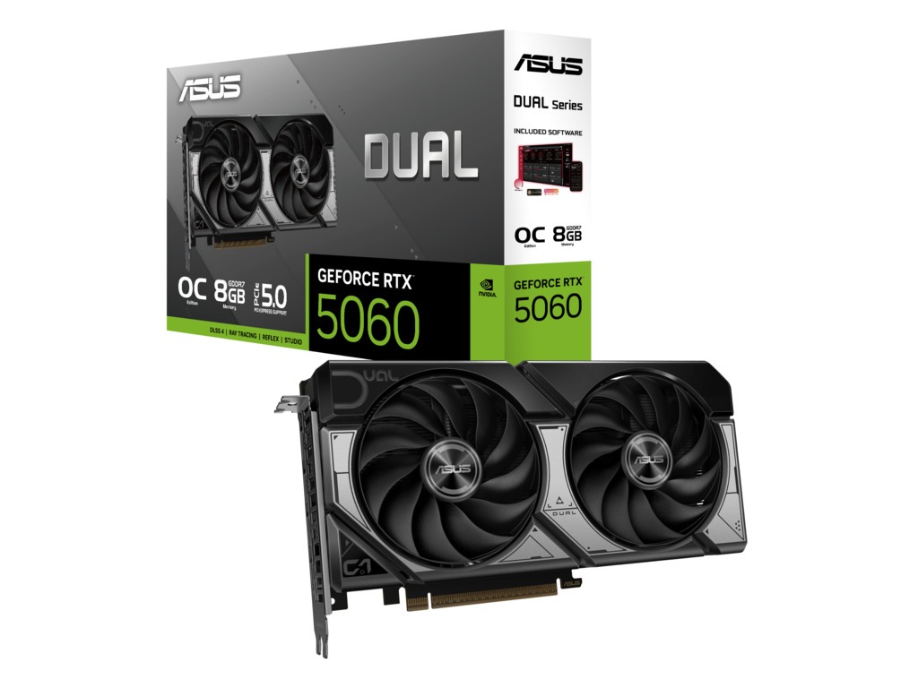 ASUS VGA DUAL-RTX5060-O8G 8GB GDDR7 OC, 128-bit