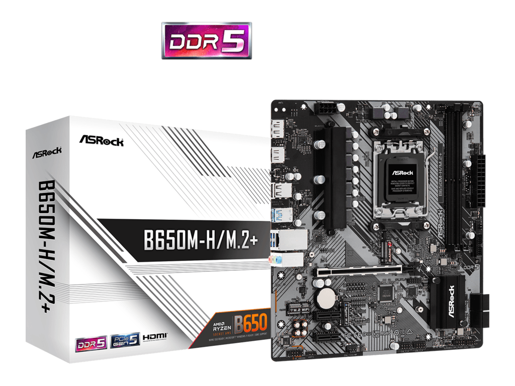 ASROCK MB B650M-H/M.2+AMD B650, AM5, 2xDDR5