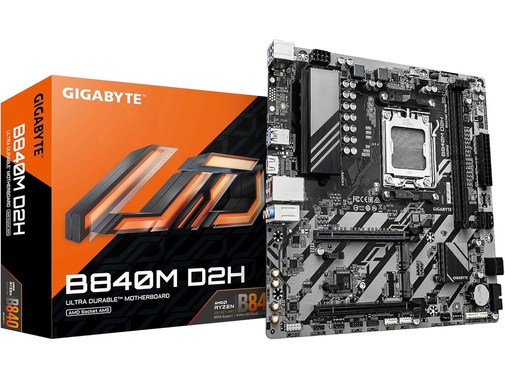 Gigabyte MB B840M D2HAM5, 2x DDR5, 2x M.2, 4x