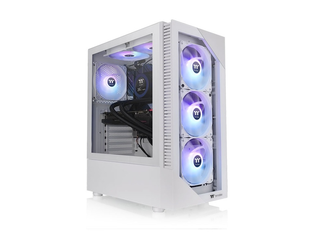 Thermaltake View 200 ARGB Snow Mid tower, tempered