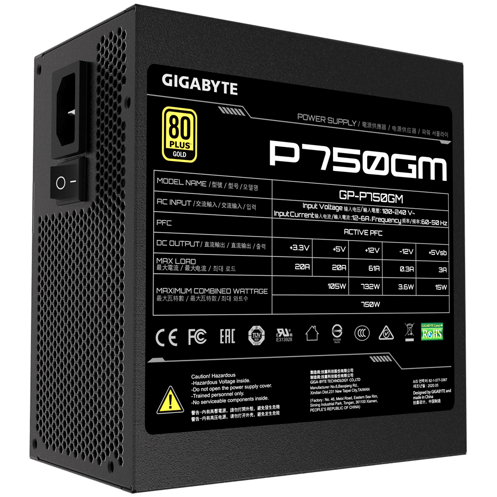 Gigabyte PSU 750W Gold Modular80+ GOLD;Fully