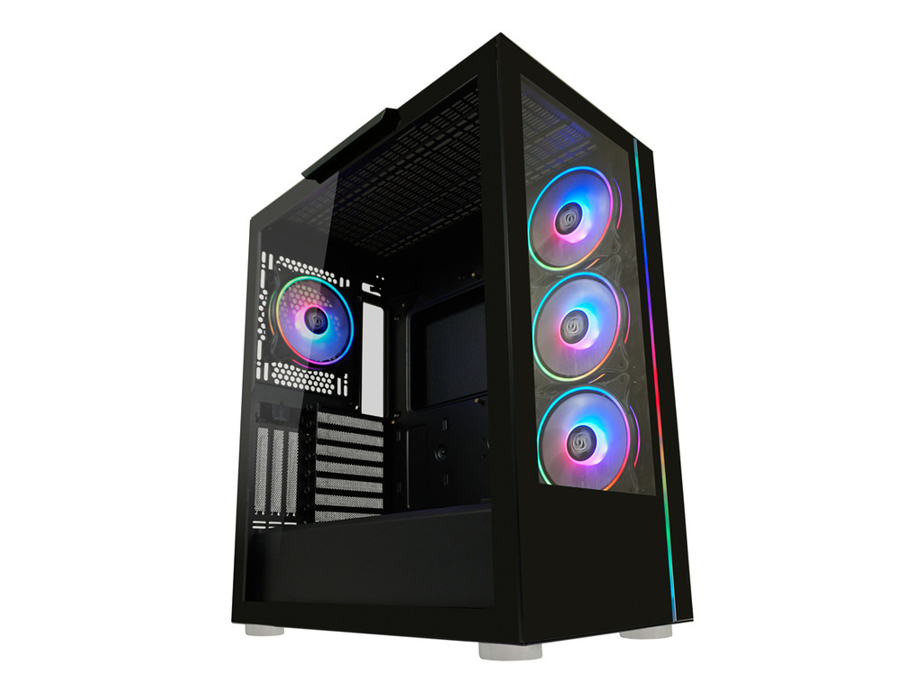 LC-Power Case Gaming 808B Midi-ATX, black, HD