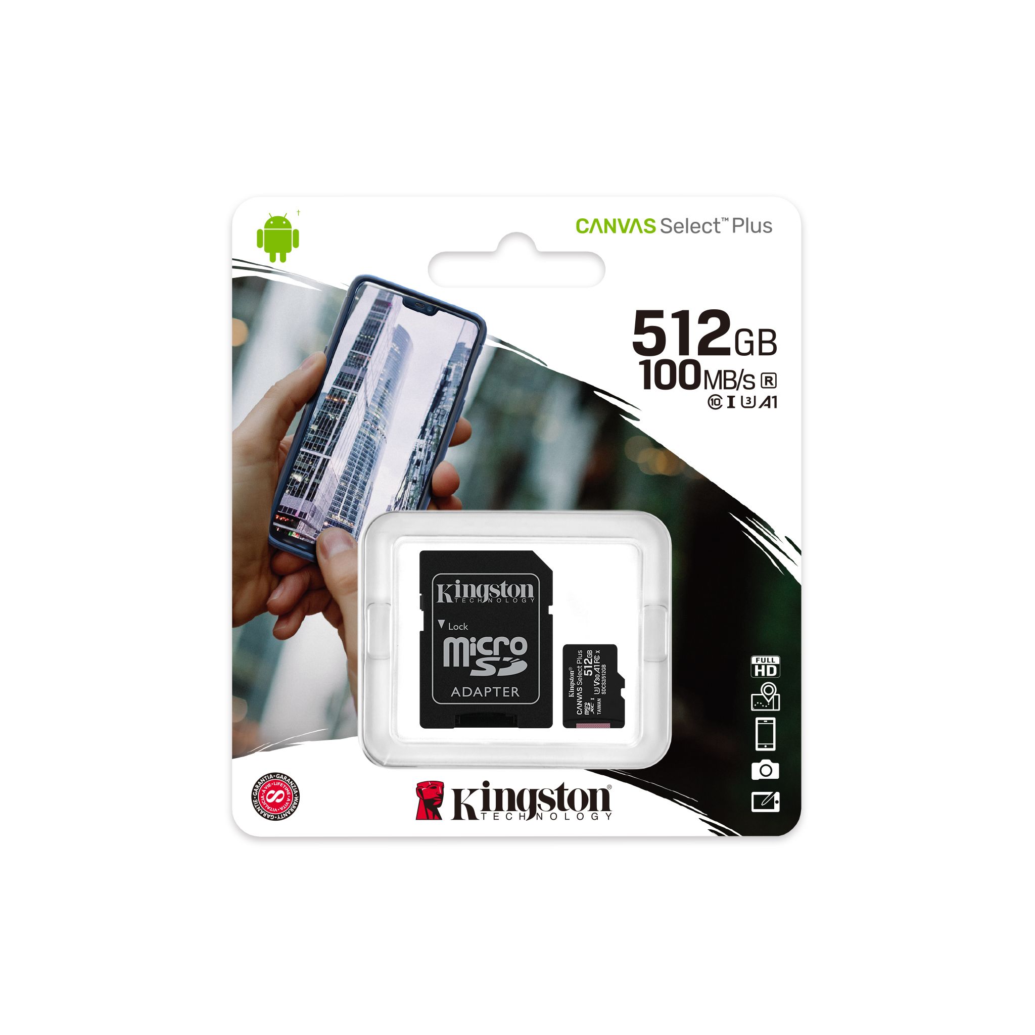 Kingston MicroSD 512GB Class10Canvas Select