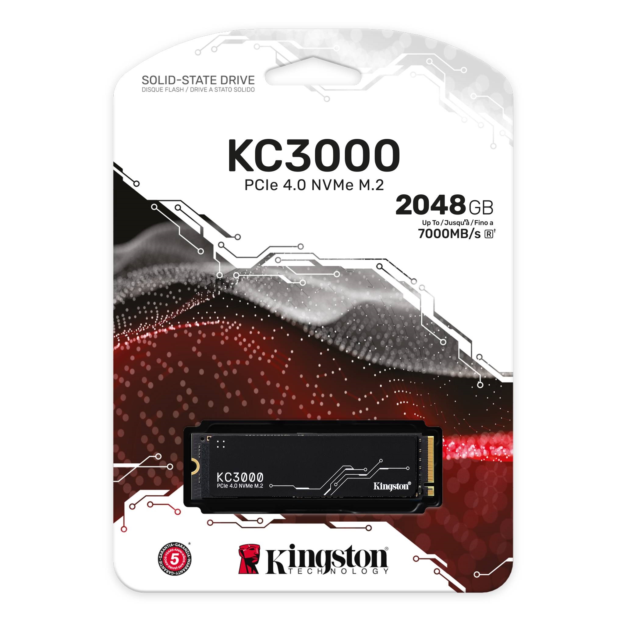 Kingston SSD 2TB KC3000M.2, NVMe PCIe Gen 4.0R/W :