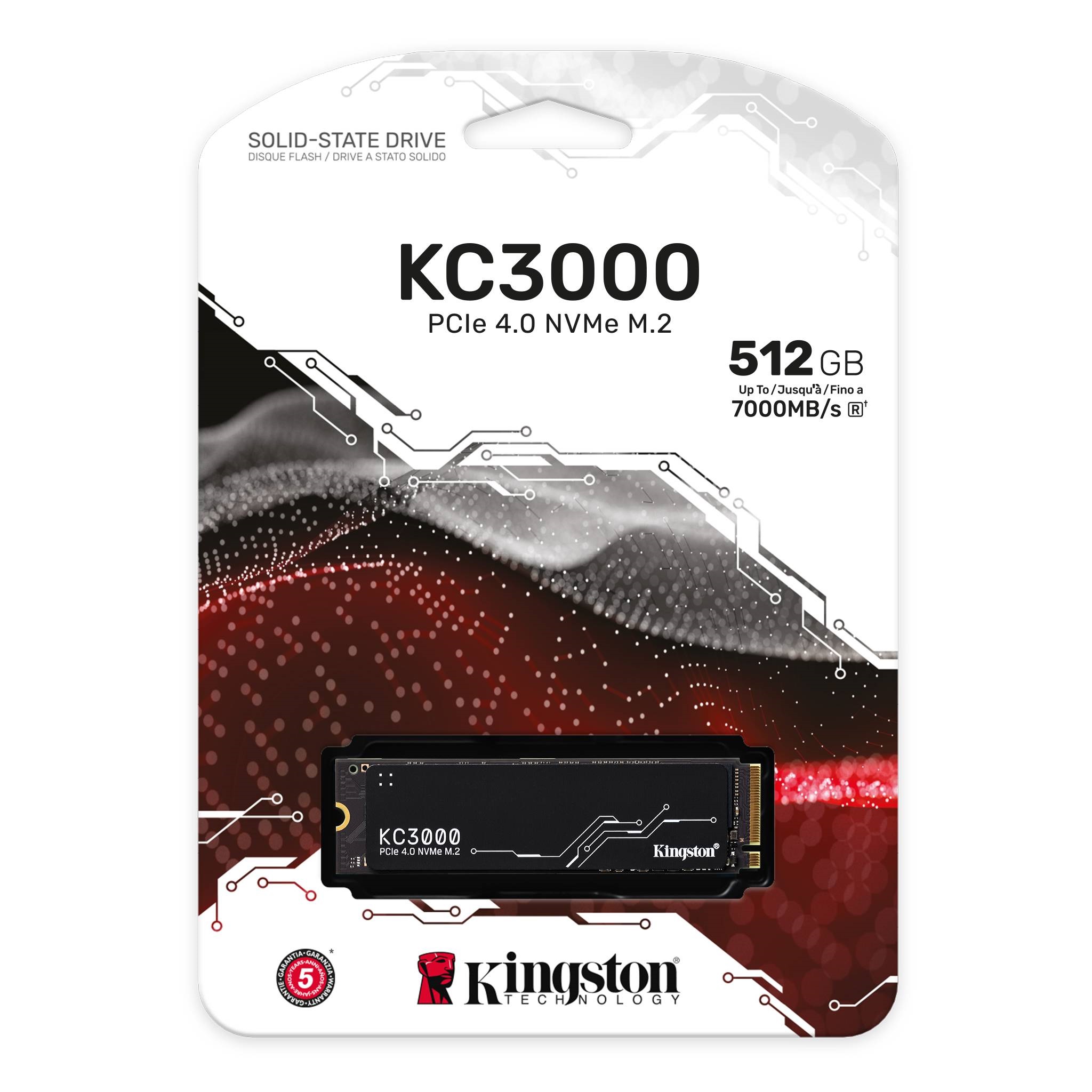 Kingston SSD 512GB KC3000M.2, NVMe PCIe Gen 4.0R/W